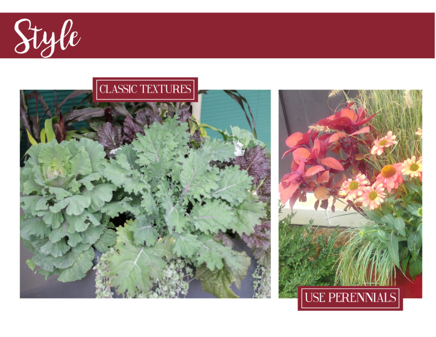 Style, classic textures, perennials 